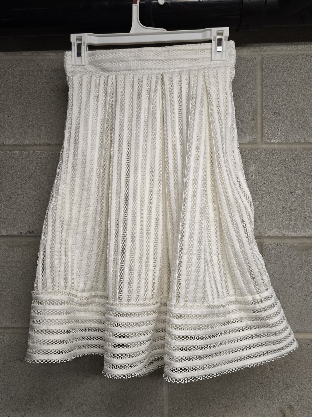 Haute Monde White Lace Midi Skirt